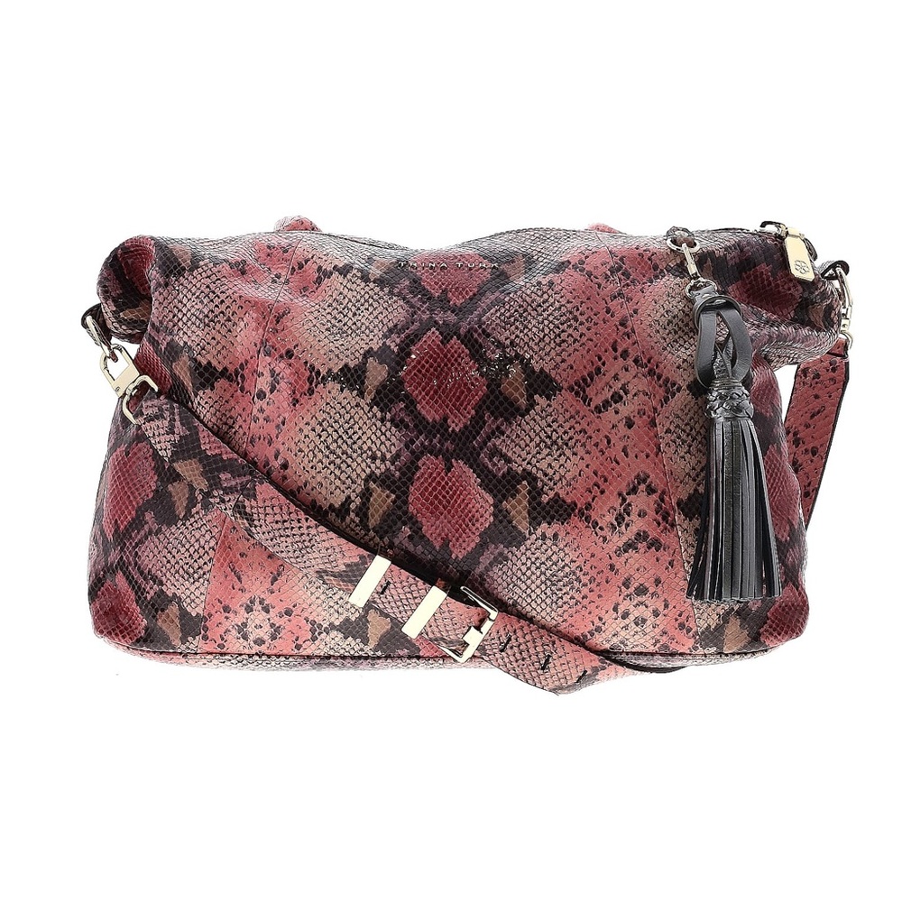 Trina Turk leather snakeskin print handbag NWT